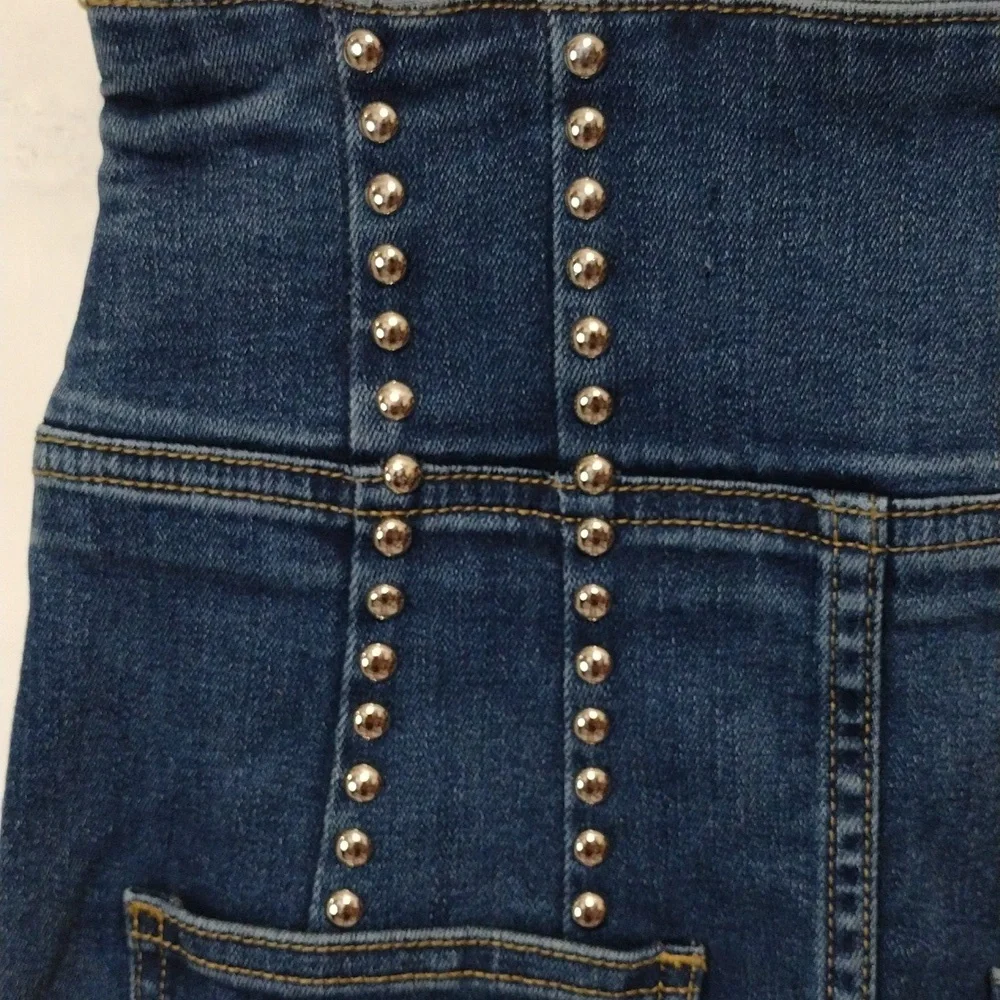 Current/Elliott High Waist Hip-Fitted Pencil Denim Skirt Waist 23 Full Zip Sexy